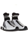 Dolce & Gabbana 30mm Sorrento Logo Sock Sneakers In Black/white