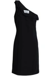 VALENTINO ONE-SHOULDER RUFFLED CREPE MINI DRESS,3074457345619121704