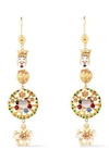 DOLCE & GABBANA DOLCE & GABBANA WOMAN GOLD-TONE, CRYSTAL AND RESIN EARRINGS GOLD,3074457345619933293