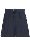 VALENTINO BELTED LINEN SHORTS,3074457345618743514