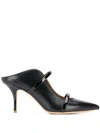 Malone Souliers Pointed Toe Mules With Glossy Strap Details In Animal Print