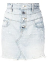 AMIRI AMIRI DISTRESSED MINI SKIRT - 蓝色