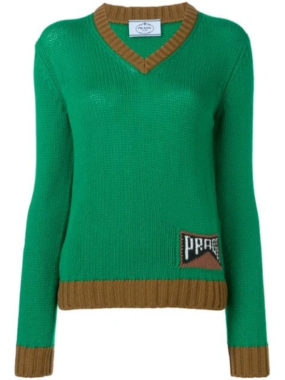 Prada Roll-neck Cashmere-blend Sweater In Green