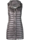 Herno Mid-length Padded Vest In Grey