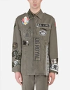 DOLCE & GABBANA MILITARY JACKET IN COTTON WITH PATCH