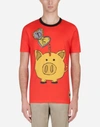 DOLCE & GABBANA T-SHIRT IN COTTON WITH CHINESE NEW YEAR PRINT