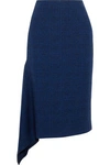 JASON WU JASON WU WOMAN ASYMMETRIC CHECKED WOOL SKIRT NAVY,3074457345619994286