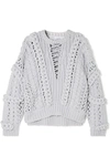 IRO FRESH CABLE-KNIT COTTON-BLEND SWEATER