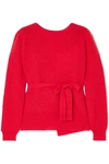 ALEXA CHUNG OPEN-BACK MOHAIR-BLEND WRAP SWEATER