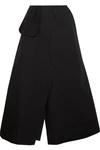 A.W.A.K.E. BELTED COTTON-TWILL MIDI SKIRT