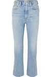 Agolde Riley Crop Denim In Curio In Blue