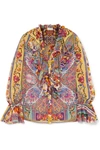 ETRO RUFFLED PRINTED SILK-CHIFFON BLOUSE