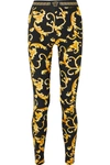 VERSACE PRINTED STRETCH-COTTON JERSEY LEGGINGS