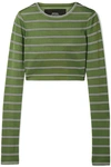 MARC JACOBS CROPPED STRIPED JERSEY TOP