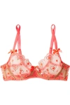 AGENT PROVOCATEUR PERDIA EMBROIDERED TULLE UNDERWIRED BRA