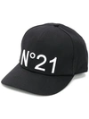 N°21 Nº21 LOGO EMBROIDERED CAP - 黑色