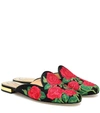CHARLOTTE OLYMPIA EMBROIDERED CANVAS SLIPPERS,P00351781