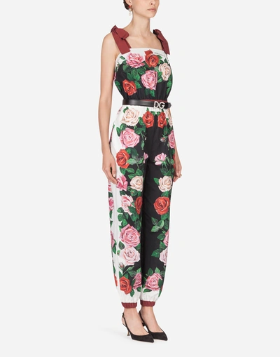 Dolce & Gabbana Printed Cotton Jumpsuit In Multicoloured