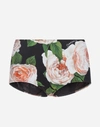 DOLCE & GABBANA SWIMMING CULOTTES WITH ROSE PRINT