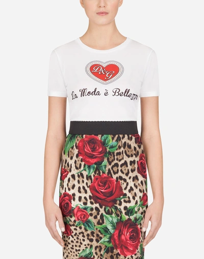 Dolce & Gabbana La Moda E Bellezza Graphic T-shirt In White