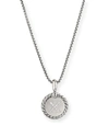 DAVID YURMAN 18MM INITIAL CABLE COLLECTIBLES CHARM NECKLACE WITH DIAMONDS IN SILVER,PROD216490050