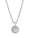 DAVID YURMAN 18MM INITIAL CABLE COLLECTIBLES CHARM NECKLACE WITH DIAMONDS IN SILVER,PROD216480076