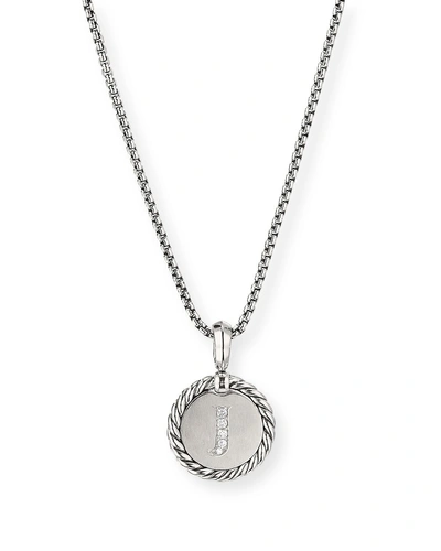 DAVID YURMAN 18MM INITIAL CABLE COLLECTIBLES CHARM NECKLACE WITH DIAMONDS IN SILVER,PROD216480076