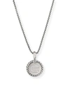 DAVID YURMAN 18MM INITIAL CABLE COLLECTIBLES CHARM NECKLACE WITH DIAMONDS IN SILVER,PROD216480184