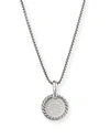 DAVID YURMAN 18MM INITIAL CABLE COLLECTIBLES CHARM NECKLACE WITH DIAMONDS IN SILVER,PROD216490309