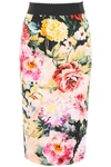 DOLCE & GABBANA FLORAL-PRINTED PENCIL SKIRT,10804047