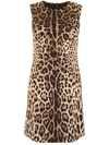 Dolce & Gabbana Leo Print Silk Sheath Dress In Leo New (beige)
