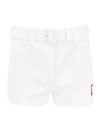 PRADA SHORTS WITH RUBBER LOGO,10803990