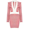 BALMAIN Striped stretch-jersey mini dress