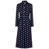 CHLOÉ Navy horse-embroidered wool coat