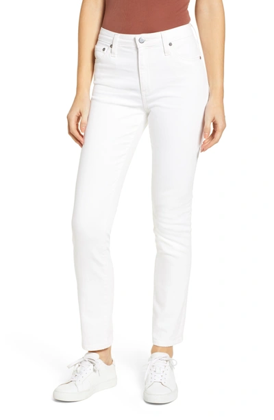 Ag Mari High Waist Slim Straight Leg Jeans In 1 Year Tonal White