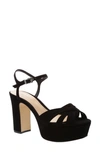 Schutz Keefa Platform Sandal In Black Nubuck Leather