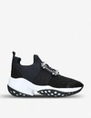 Roger Vivier Crystal-embellished Black Slip-on Sneakers In Black