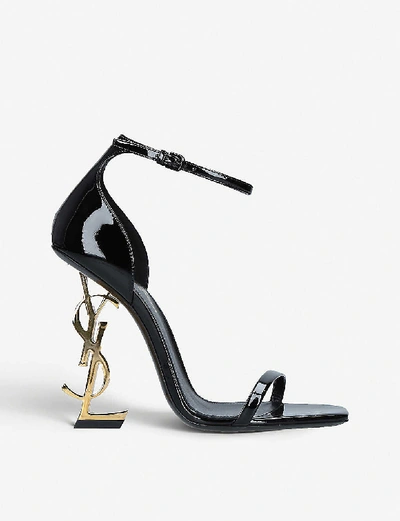 Saint Laurent Opyum 110 Leather Heeled Sandals In Blk/other