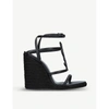 Saint Laurent Cassandra 110mm Wedge Sandals In Black