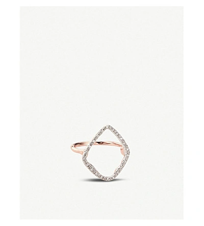 Monica Vinader Riva Hoop Cocktail 18ct Rose Gold Vermeil On Sterling Silver Diamond Ring In Neutral
