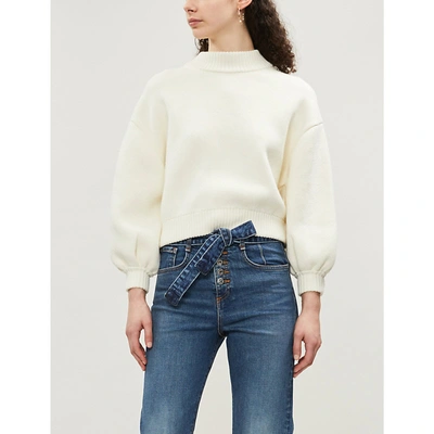 Ba&sh Austin Knitted Cotton-blend Jumper In Off White