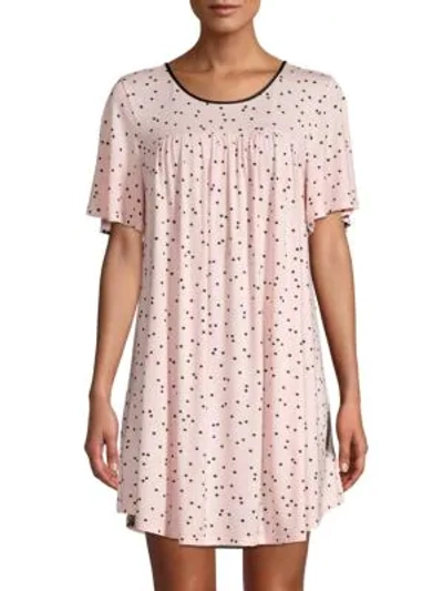 Kate Spade Evergreen Short Sleeve Sleepshirt In Pink Dot