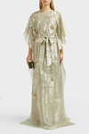 OSCAR DE LA RENTA Embellished Metallic Kaftan,732041