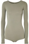 RICK OWENS RICK OWENS LILIES WOMAN STRETCH-JERSEY BODYSUIT SAGE GREEN,3074457345619705867