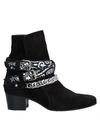 Amiri Chain-embellished Buckled Suede Ankle Boots In Black