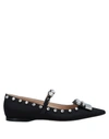 Sergio Rossi Sr1 Satin Mary Jane Flats In Black