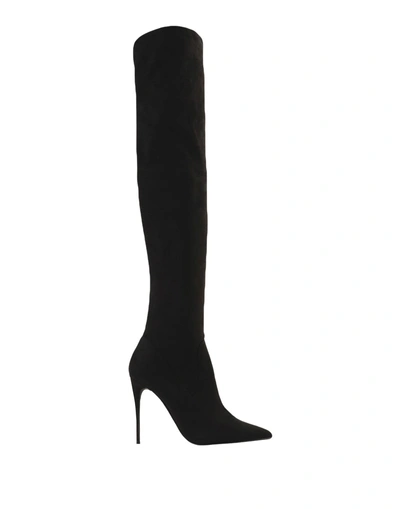 Steve Madden Vanquish Womens Padded Insole Tall Over-the-knee Boots In Black Smooth