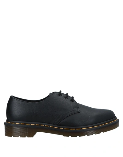 Dr. Martens Lace-up Leather Shoes Contrast Stitching In Black