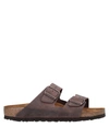 Birkenstock Arizona Bs Leather Slides In Brown