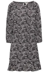 JOIE JOIE WOMAN PRINTED CREPE DE CHINE MINI DRESS BLACK,3074457345620045739